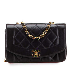 Small Lambskin Diana Flap