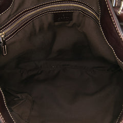 Medium Leather Web Britt Satchel