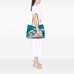 CC Quilted Nylon Graffiti Watercolour Shopping Tote