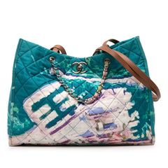 CC Quilted Nylon Graffiti Watercolour Shopping Tote