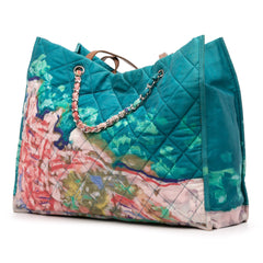 CC Quilted Nylon Graffiti Watercolour Shopping Tote