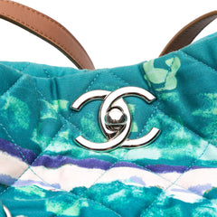 CC Quilted Nylon Graffiti Watercolour Shopping Tote