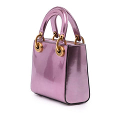 Mini Metallic Glazed Calfskin Lady Dior