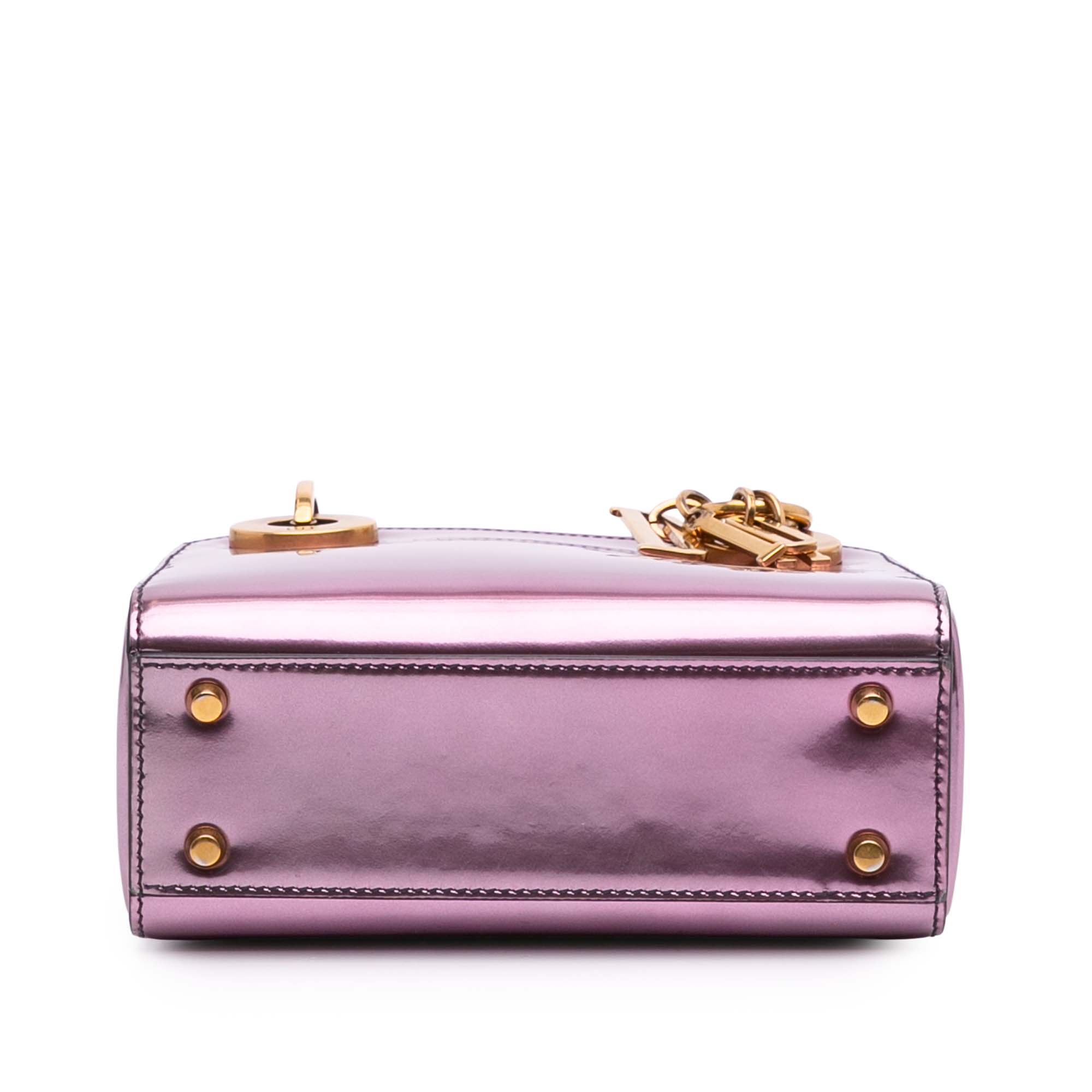 Mini Metallic Glazed Calfskin Lady Dior