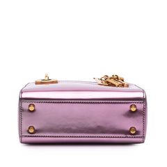 Mini Metallic Glazed Calfskin Lady Dior