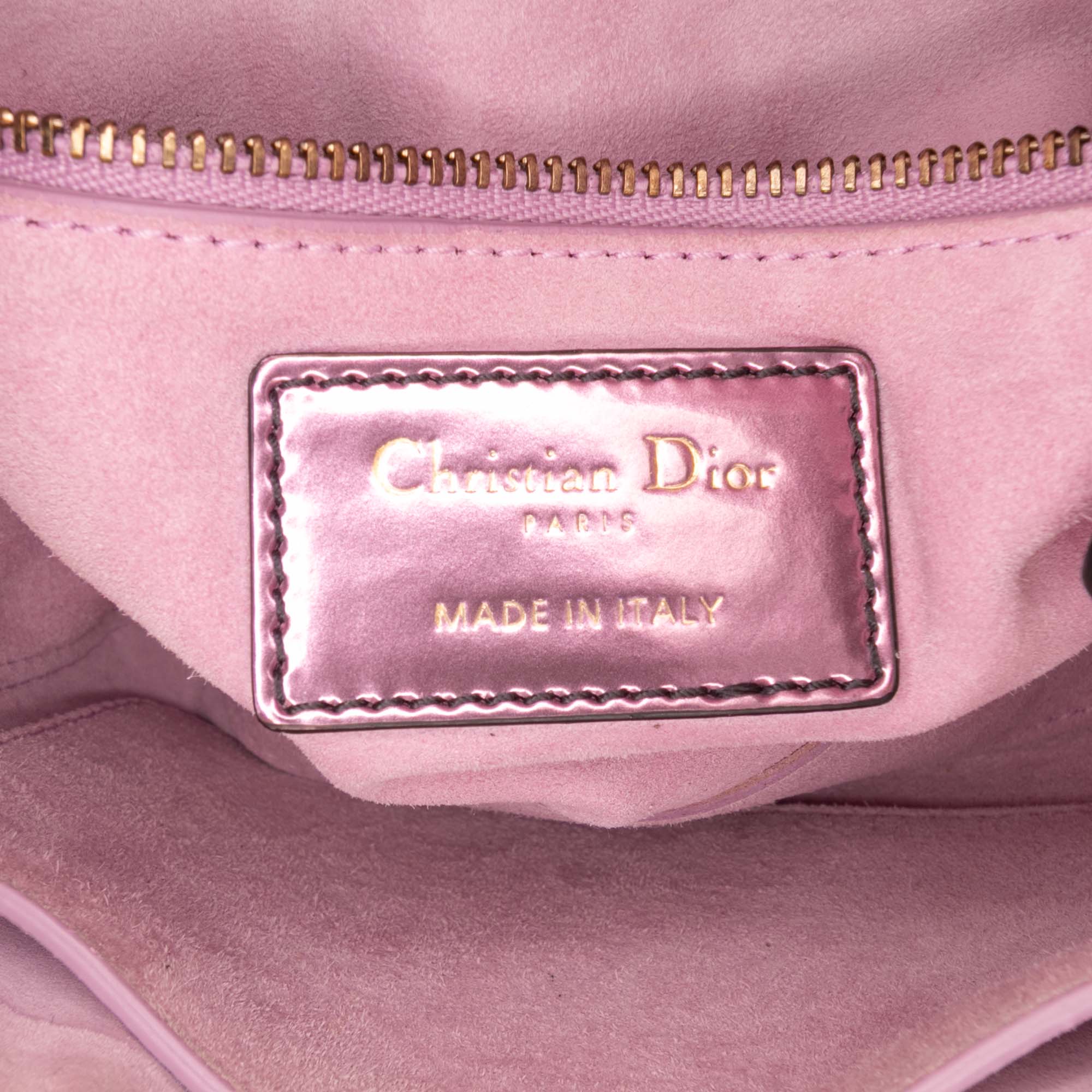 Mini Metallic Glazed Calfskin Lady Dior