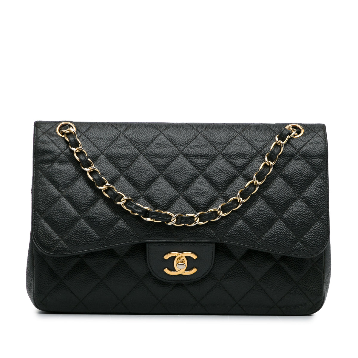 Jumbo Classic Caviar Double Flap_0