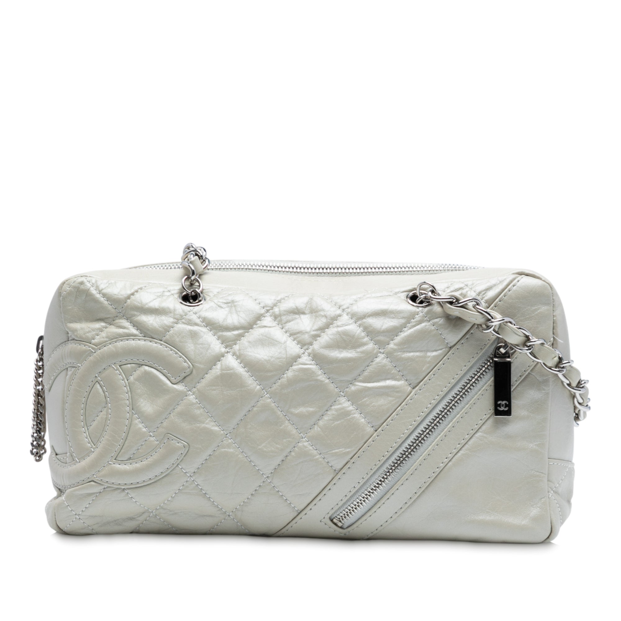 Quilted Aged Calfskin Cotton Club Bowler Bag