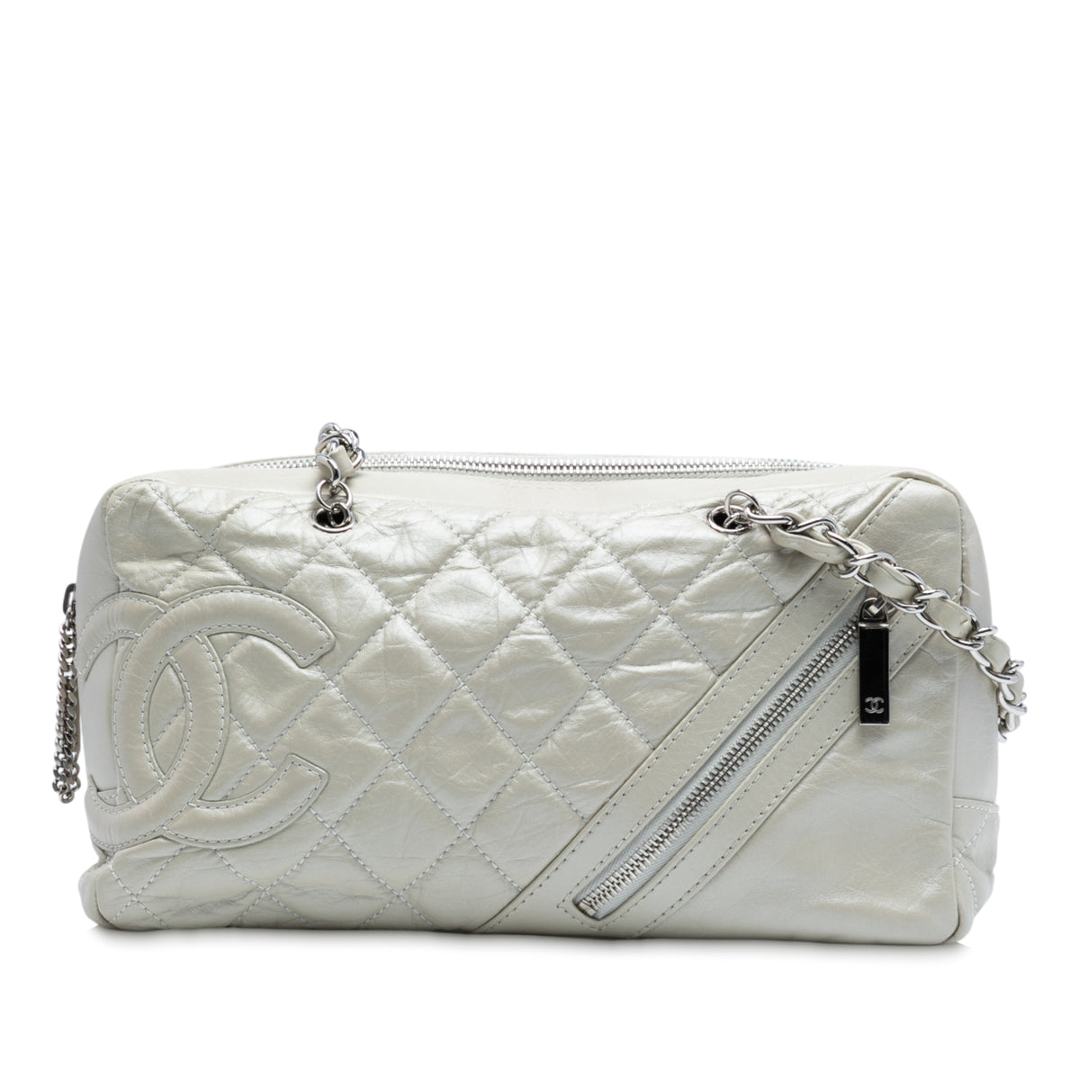 Quilted Aged Calfskin Cotton Club Bowler Bag