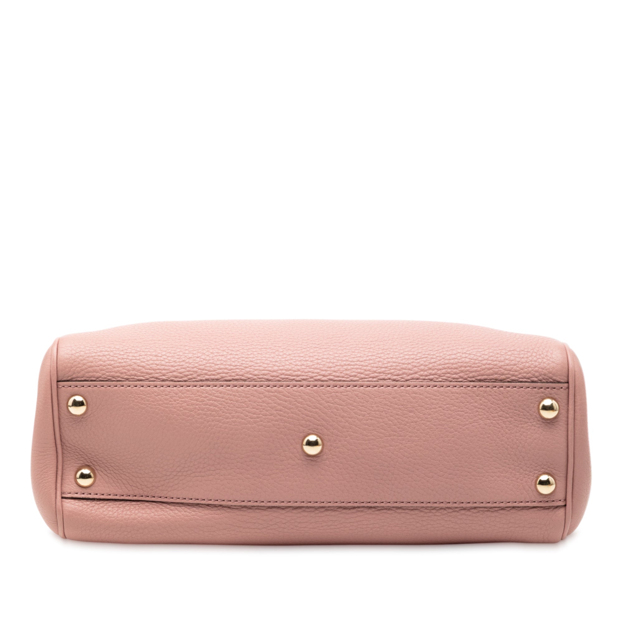 Small Calfskin Bamboo Shopper Satchel