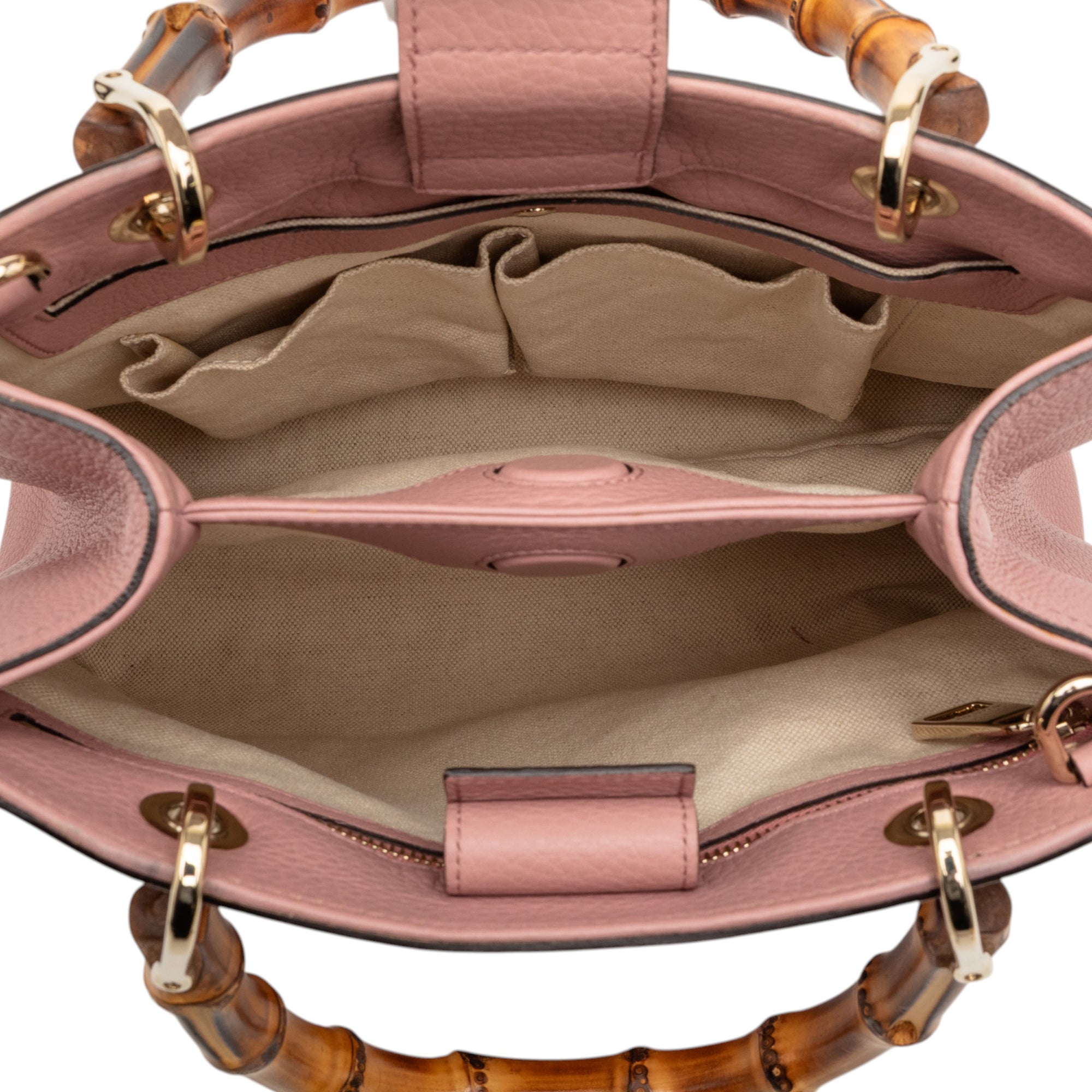 Small Calfskin Bamboo Shopper Satchel