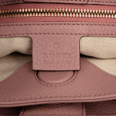 Small Calfskin Bamboo Shopper Satchel