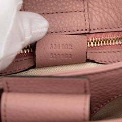 Small Calfskin Bamboo Shopper Satchel