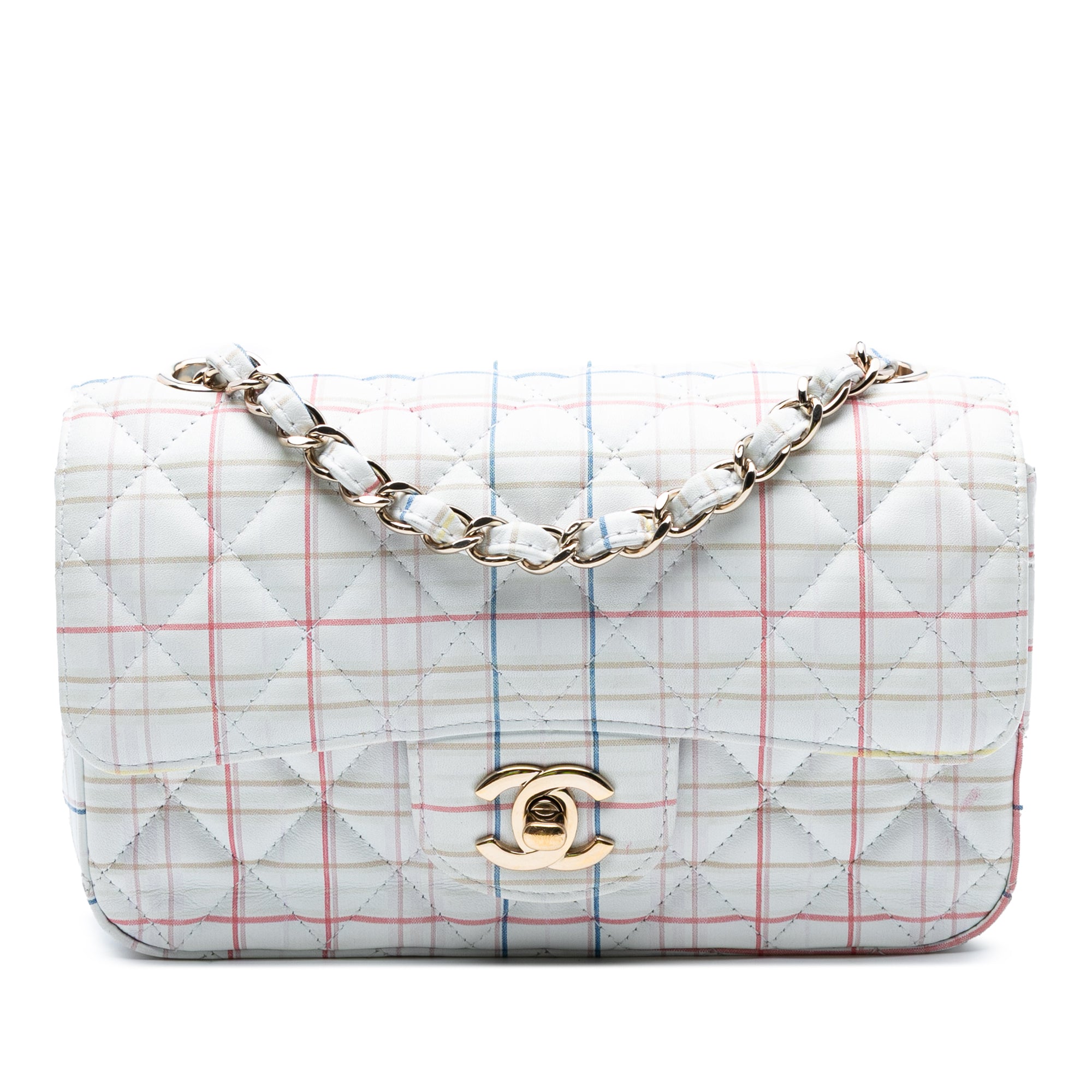 Mini Rectangular Classic Printed Calfskin Single Flap