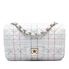 Mini Rectangular Classic Printed Calfskin Single Flap