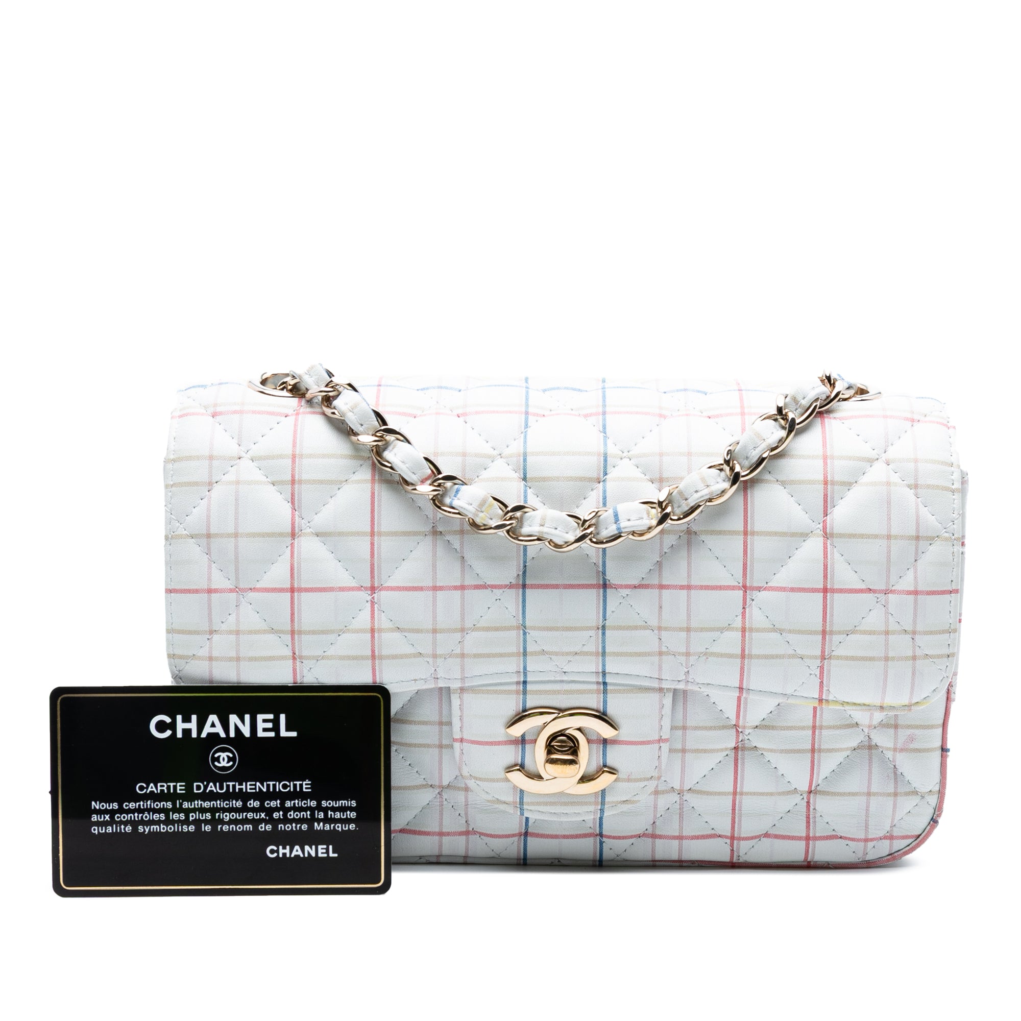 Mini Rectangular Classic Printed Calfskin Single Flap