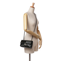 Mini Rectangular Classic Chevron Patent Single Flap