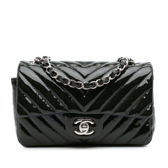Mini Rectangular Classic Chevron Patent Single Flap
