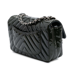 Mini Rectangular Classic Chevron Patent Single Flap