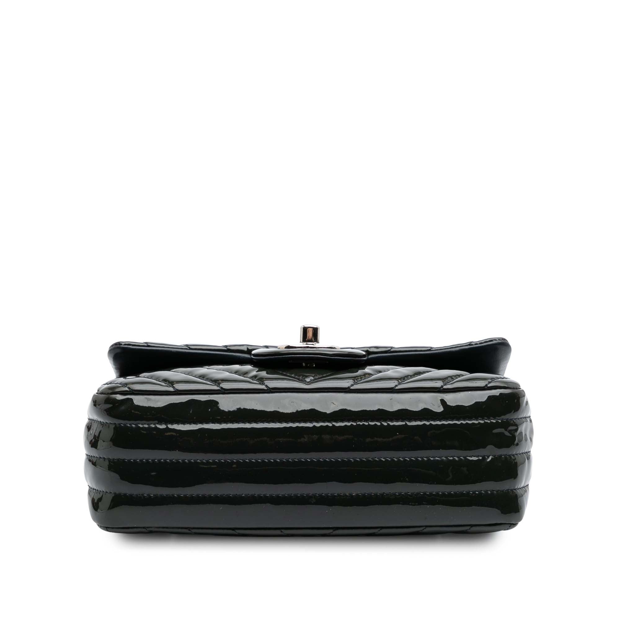 Mini Rectangular Classic Chevron Patent Single Flap