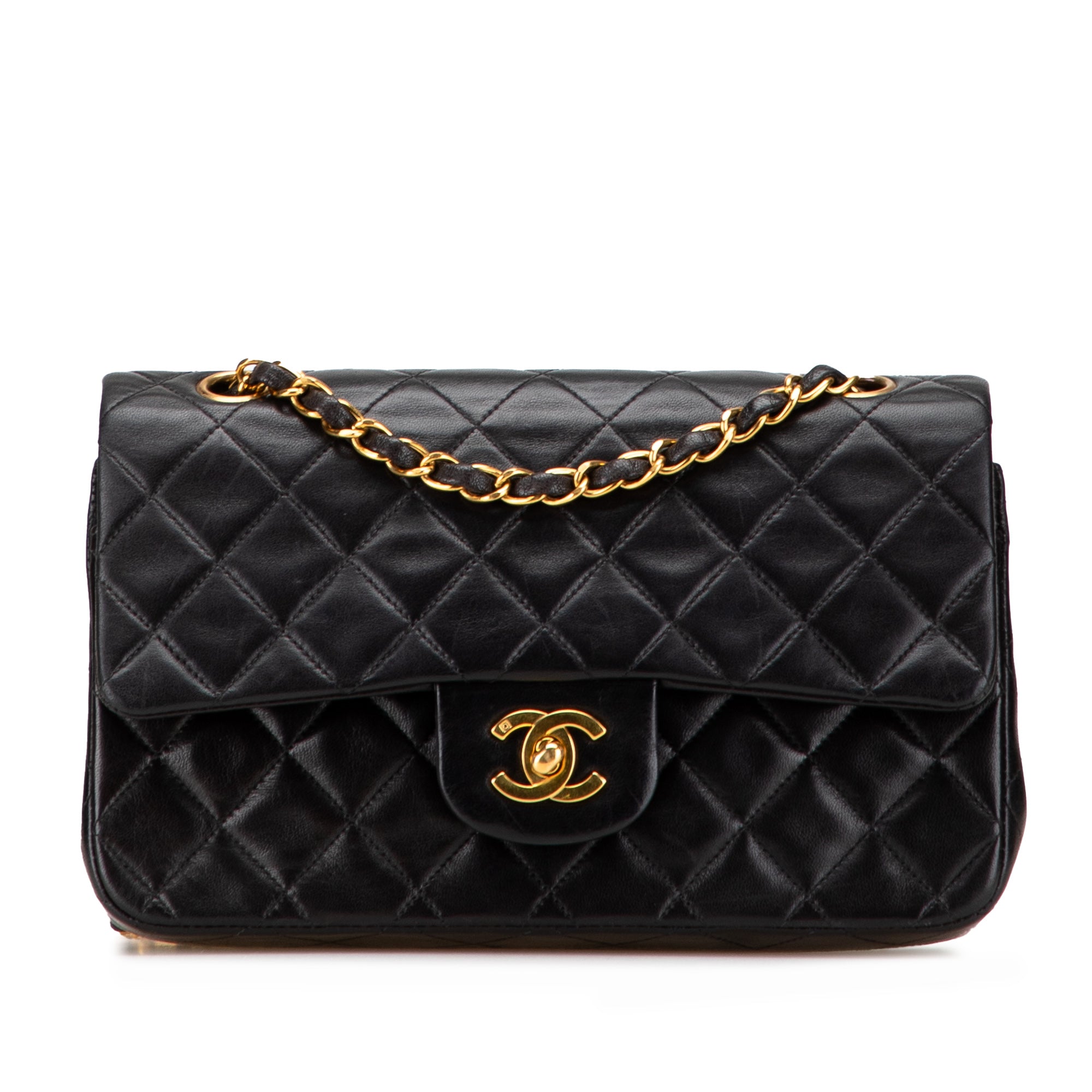 Small Classic Lambskin Double Flap