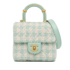 Quilted Tweed Crush Top Handle Flap_0