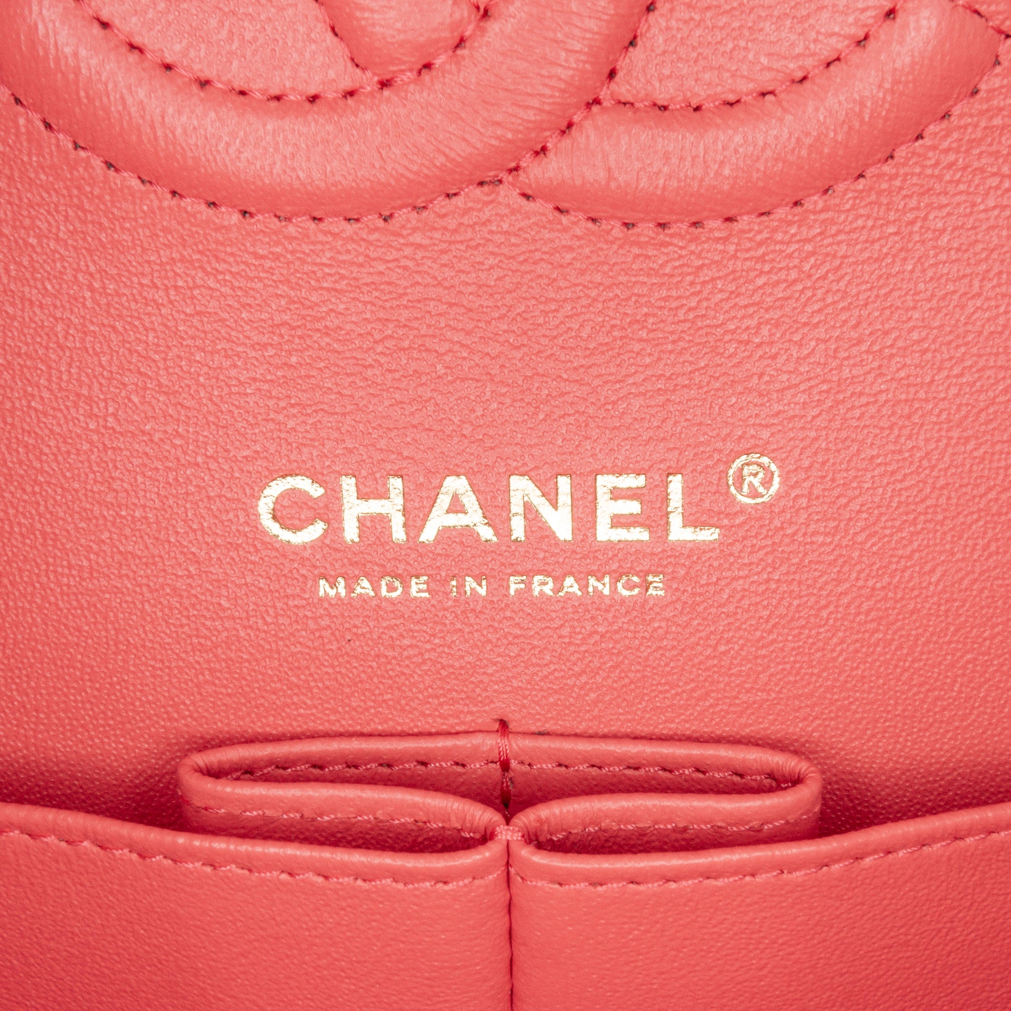Medium Classic Chevron Lambskin Double Flap