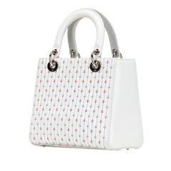 Medium Calfskin Embroidered Flower Lady Dior