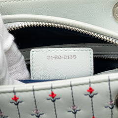 Medium Calfskin Embroidered Flower Lady Dior