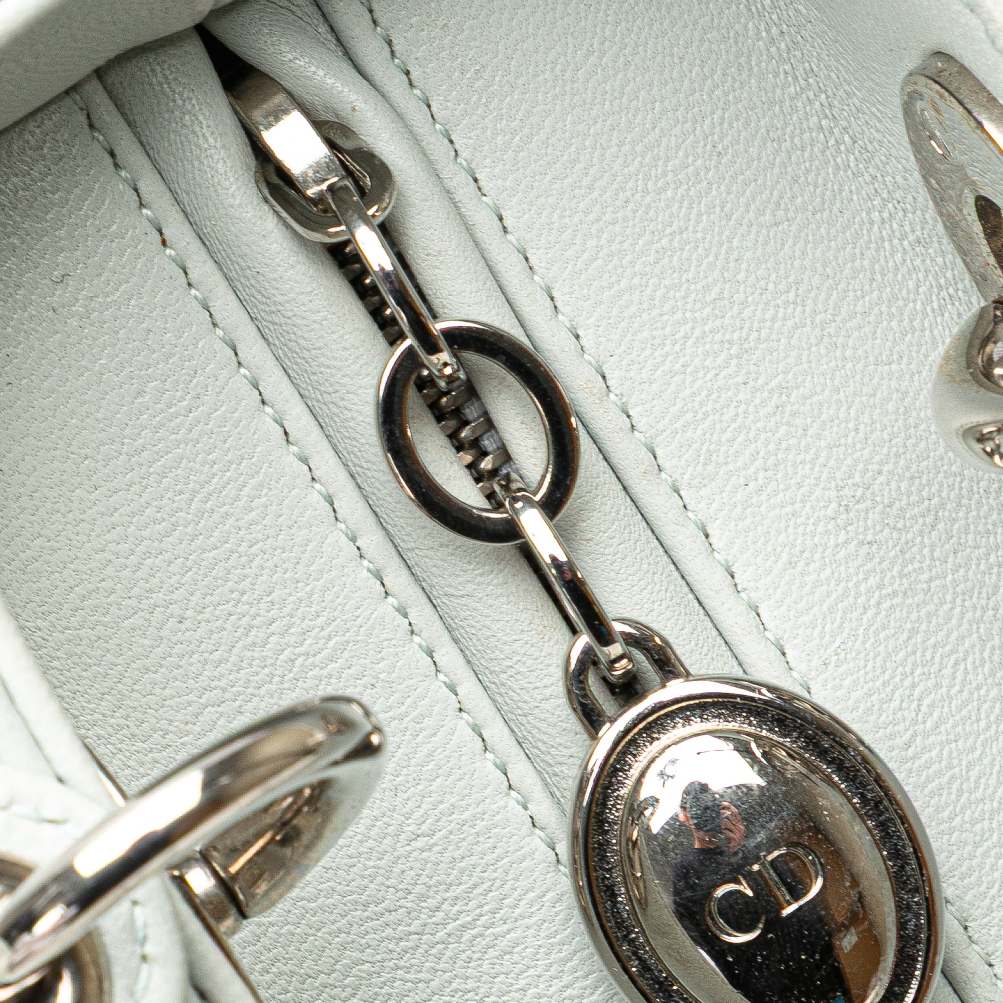 Medium Calfskin Embroidered Flower Lady Dior