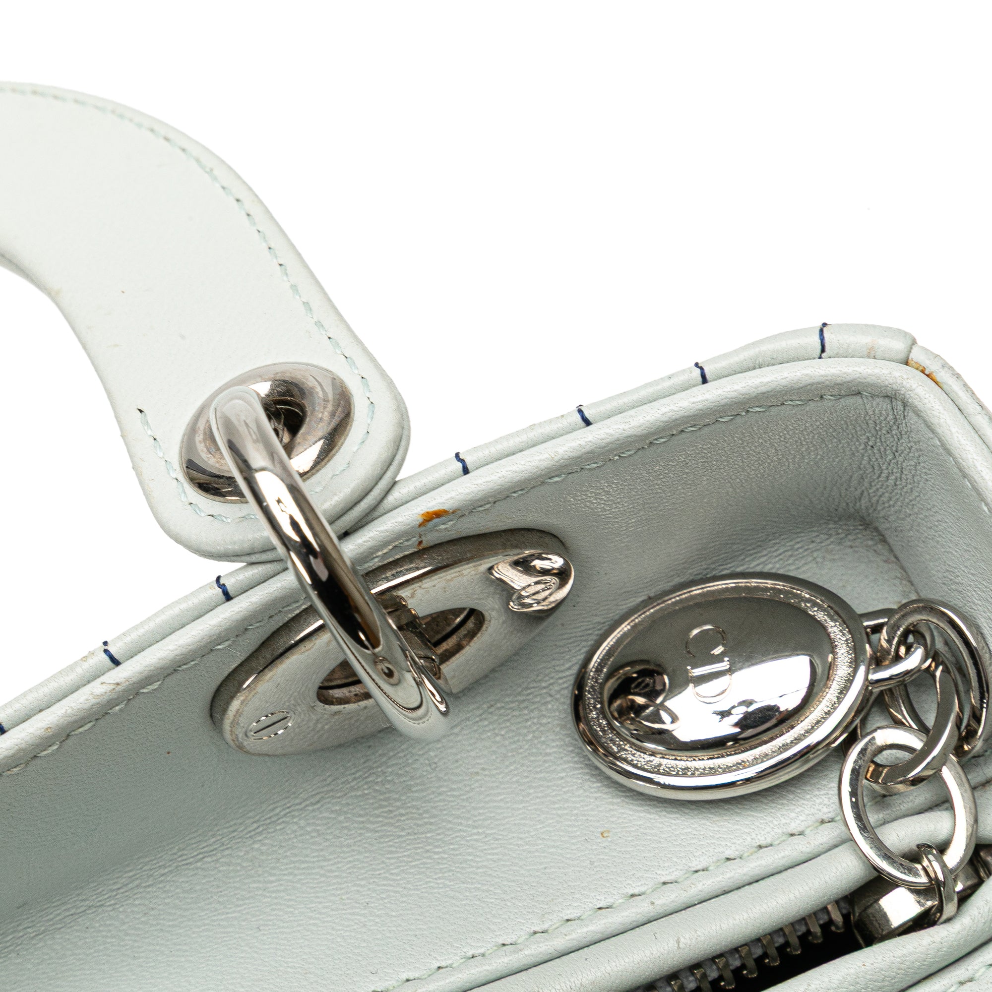 Medium Calfskin Embroidered Flower Lady Dior