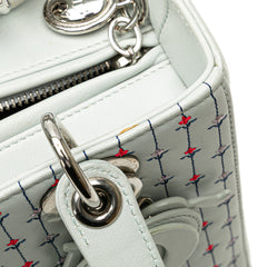 Medium Calfskin Embroidered Flower Lady Dior