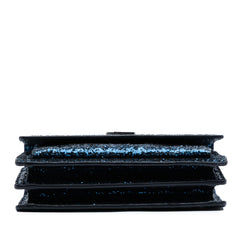 Small Glittered Leather Monogram Sunset Crossbody