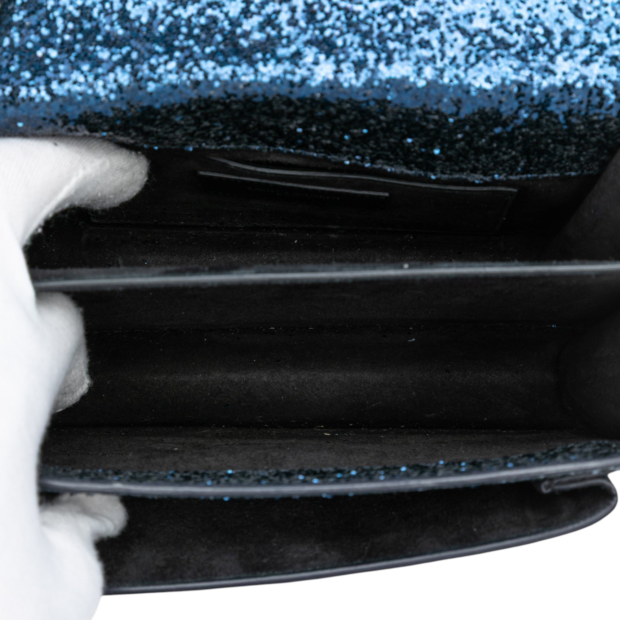 Small Glittered Leather Monogram Sunset Crossbody