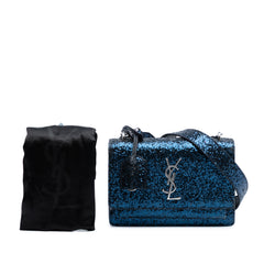 Small Glittered Leather Monogram Sunset Crossbody