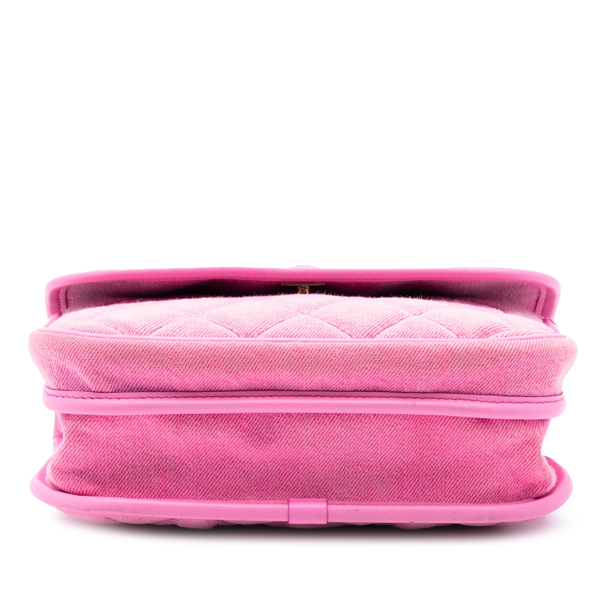 Small CC Quilted Denim Messenger Flap