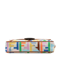 Zucca Embroidered Canvas Baguette Satchel