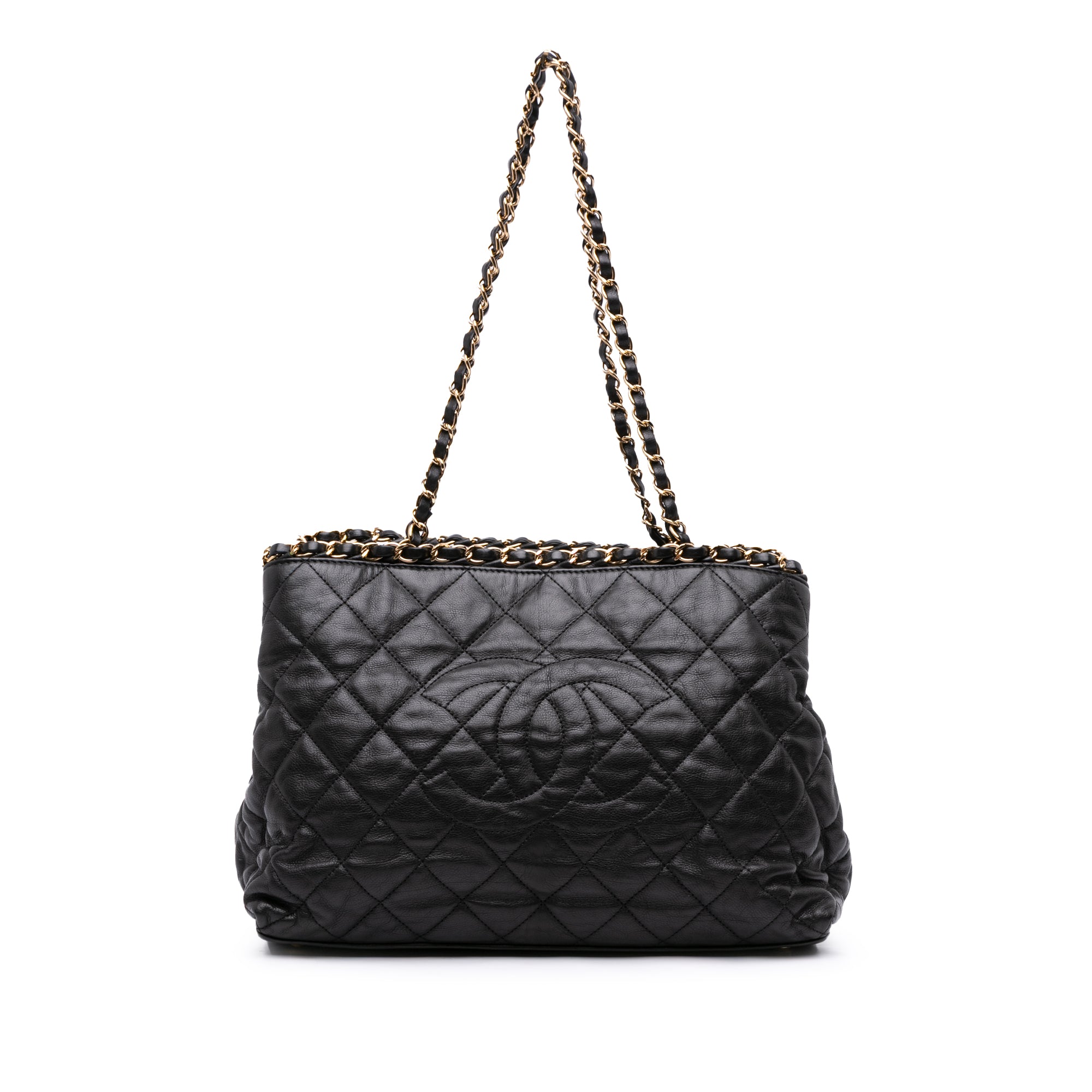 Small Quilted Calfskin Chain Me Tote