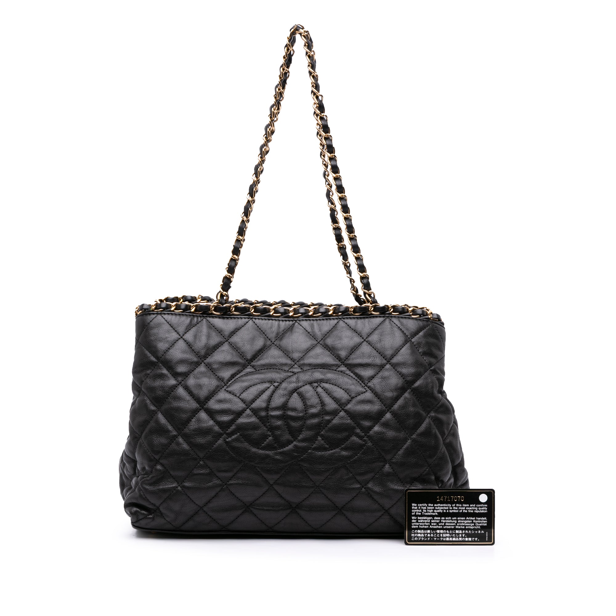Small Quilted Calfskin Chain Me Tote