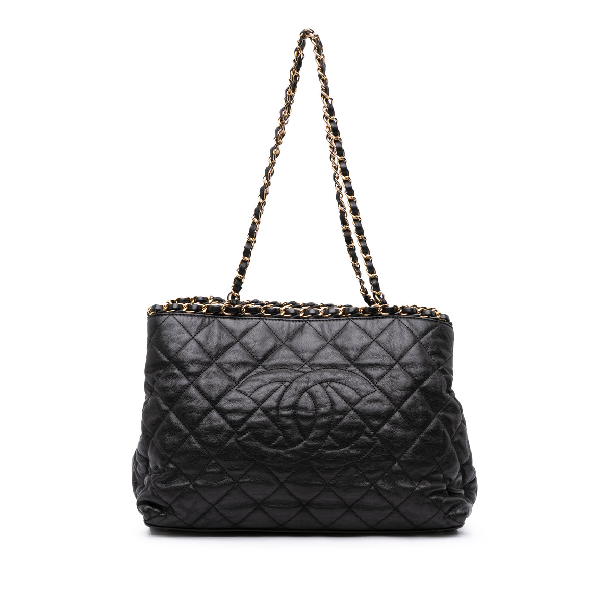 Small Quilted Calfskin Chain Me Tote