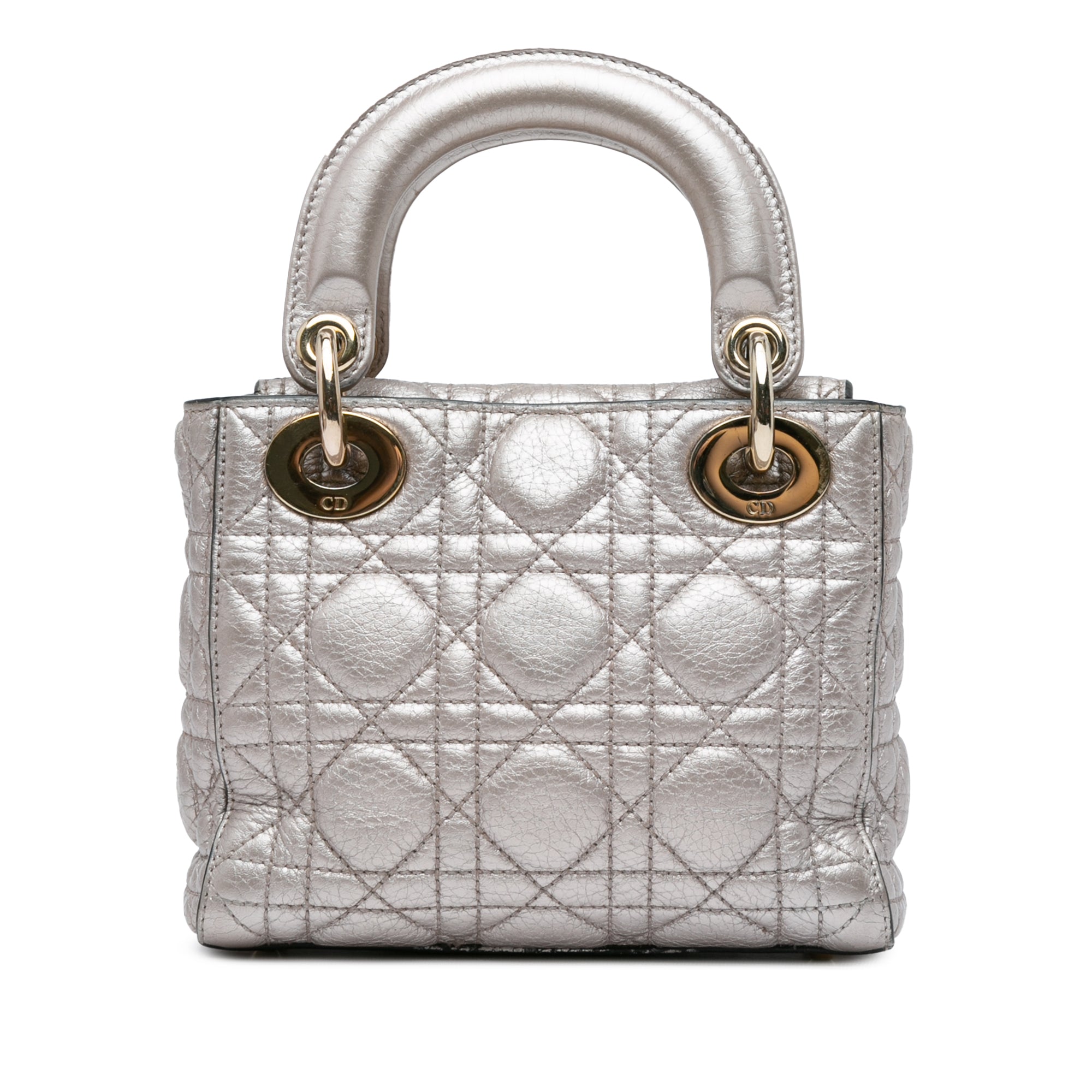 Mini Metallic Calfskin Cannage Supple Lady Dior_2