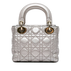 Mini Metallic Calfskin Cannage Supple Lady Dior_2