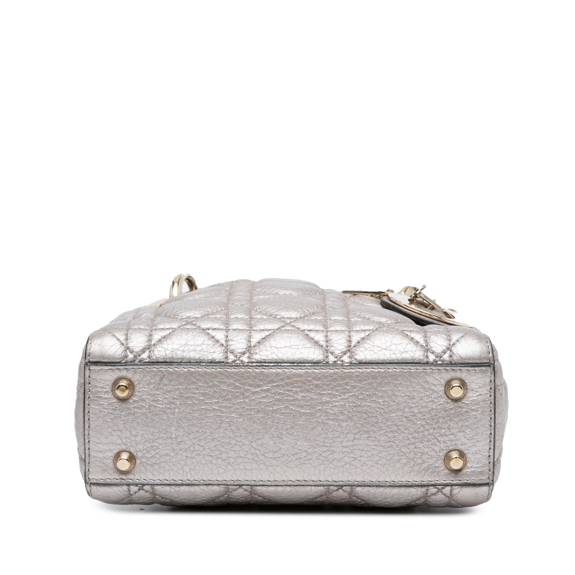 Mini Metallic Calfskin Cannage Supple Lady Dior_3