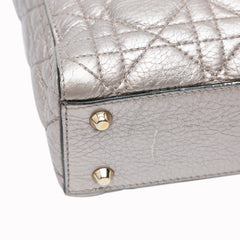 Mini Metallic Calfskin Cannage Supple Lady Dior