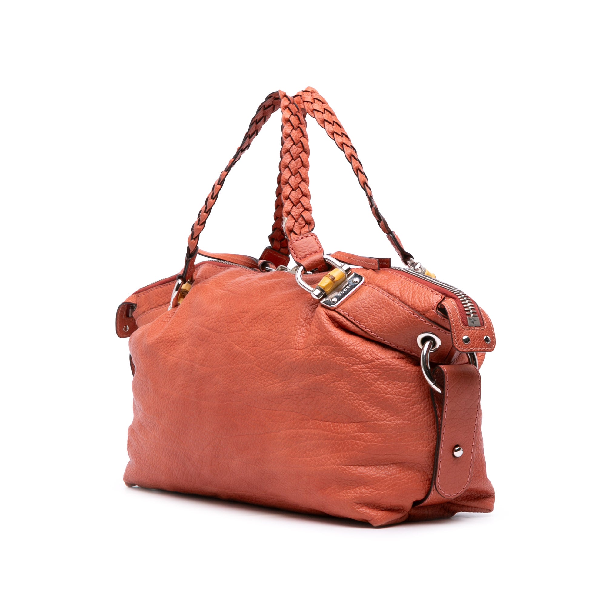 Medium Leather Bamboo Bar Tote