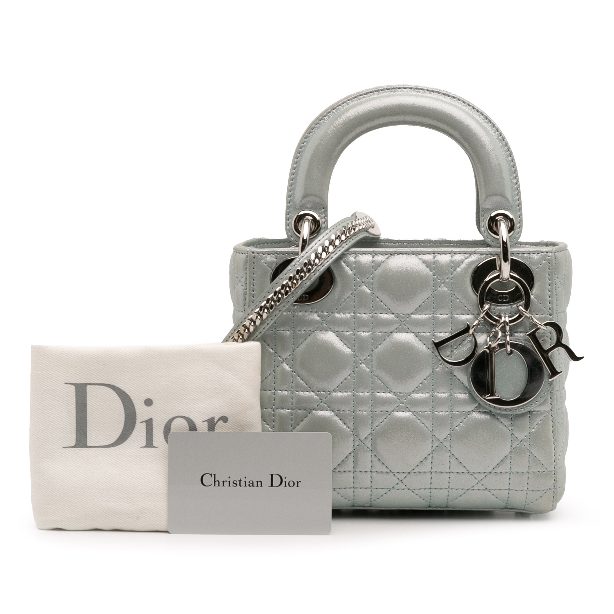Mini Iridescent Lambskin Cannage Lady Dior