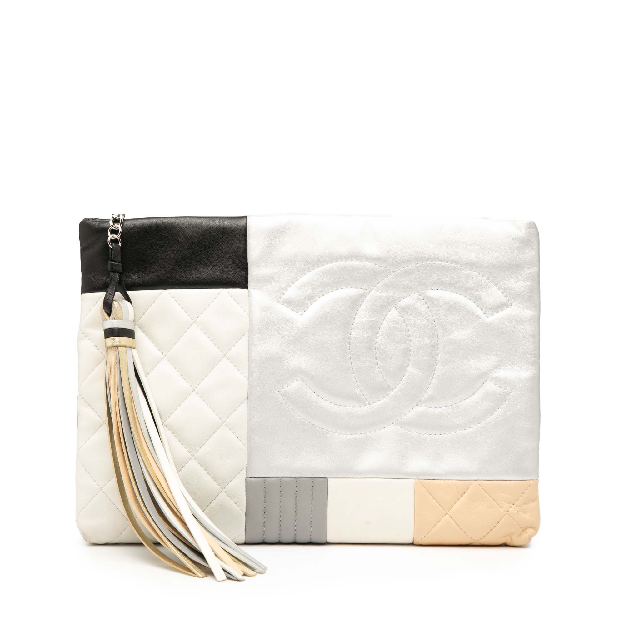 Medium Lambskin Colorblock Patchwork O Case