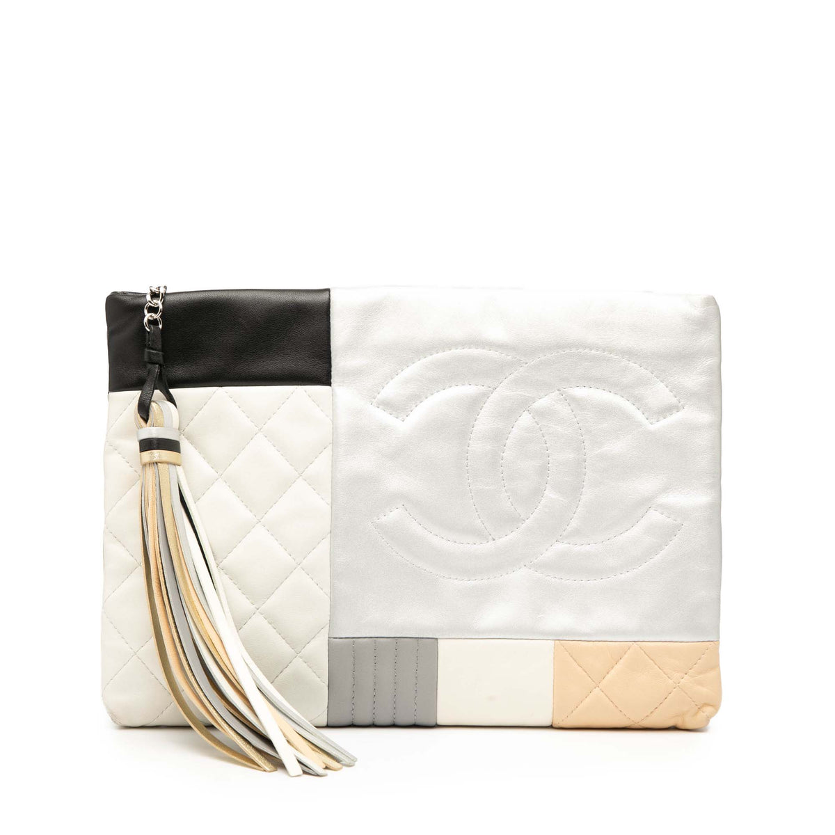 Medium Lambskin Colorblock Patchwork O Case