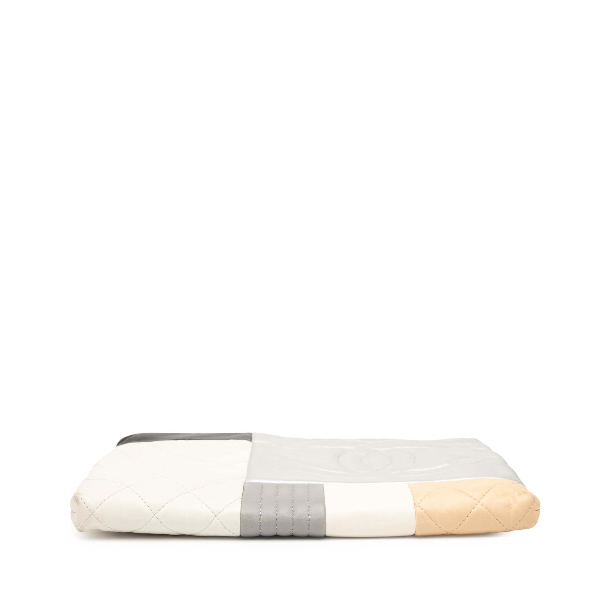 Medium Lambskin Colorblock Patchwork O Case