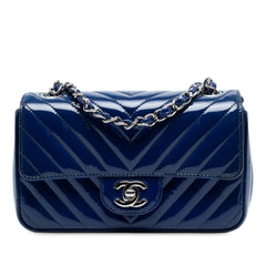 Mini Rectangular Classic Chevron Patent Single Flap